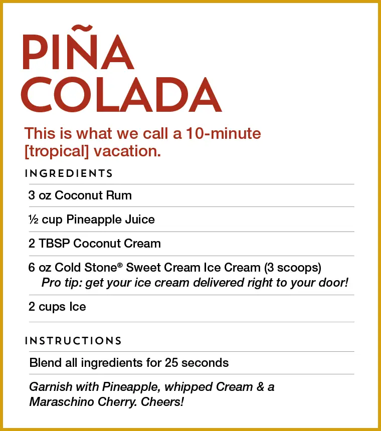 Pina Colada Recipe.