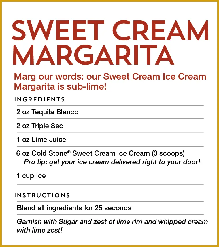 Sweet Cream Margarita Recipe.