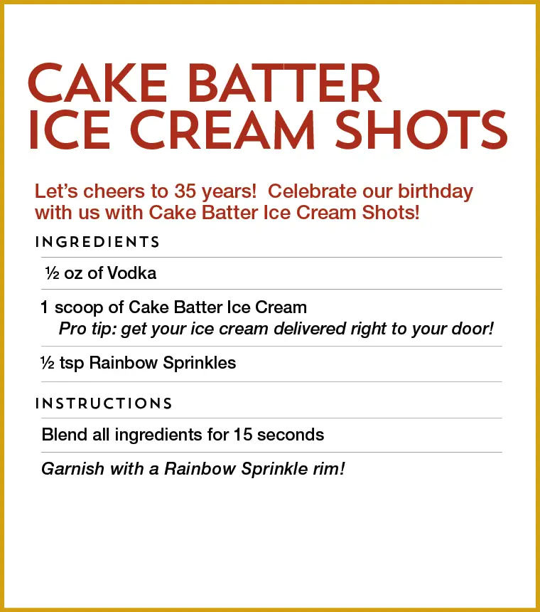 Cake Batter Ice Cream Shots Recipe.